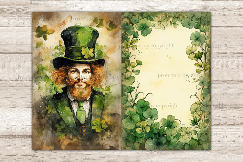 st-patrick-039-s-day-junk-journal-pages-leprechaun-printable