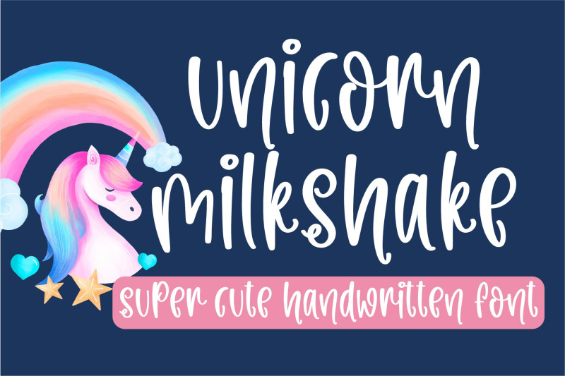unicorn-milkshake-a-cute-handwritten-font