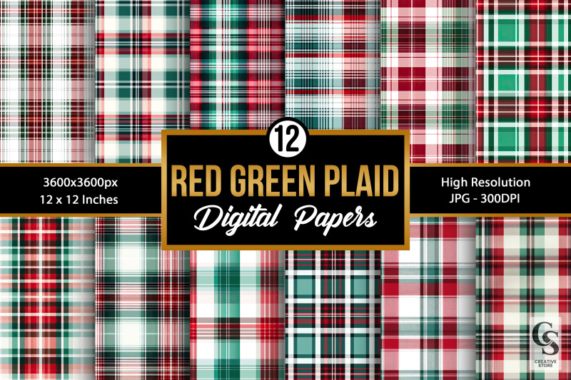 red-amp-green-plaid-seamless-patterns