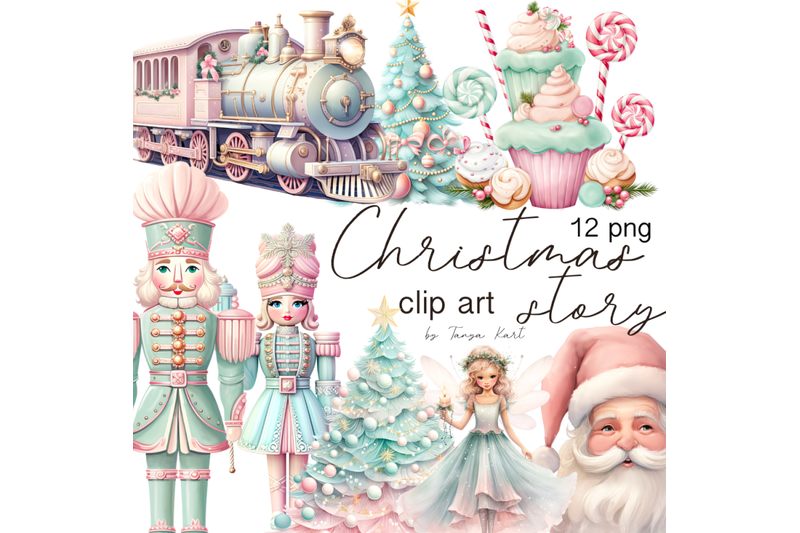 pastel-christmas-clipart-bundle-digital-transparent-pngs