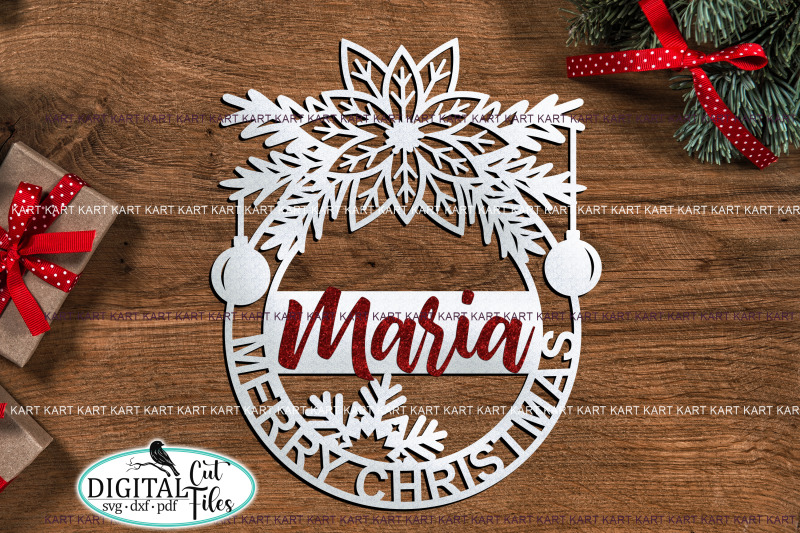 name-christmas-ornament-svg-poinsettia-laser-cut-cricut