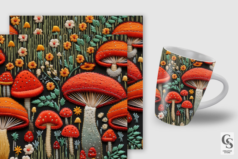 mushrooms-embroidery-seamless-patterns