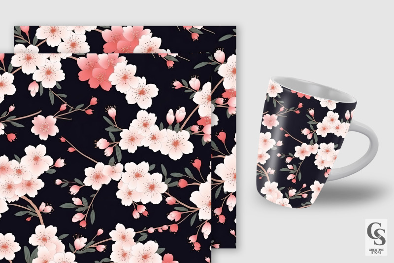 sakura-blooming-flowers-digital-papers