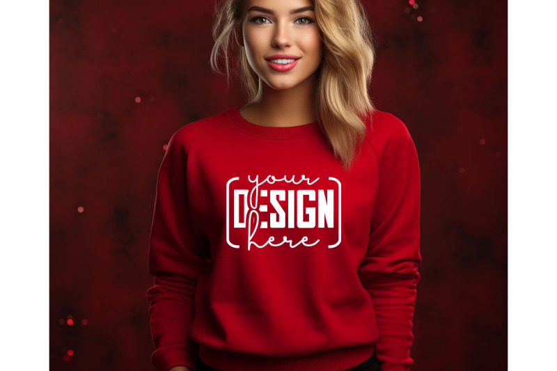 christmas-women-red-sweatshirt-mockups-girls-mockups-digital-downlo