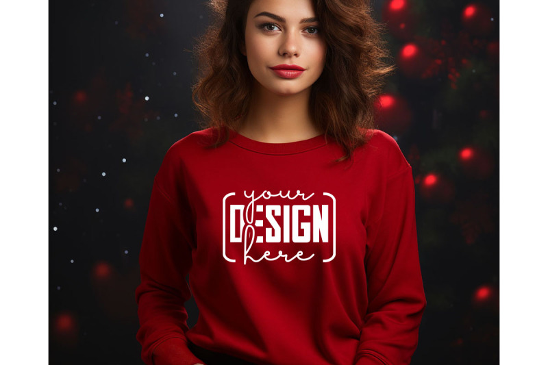 christmas-women-red-sweatshirt-mockups-girls-mockups-digital-downlo