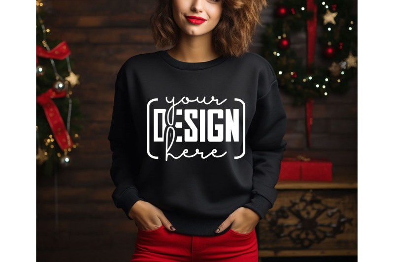 christmas-women-black-sweatshirt-mockups-girls-mockups-digital-down