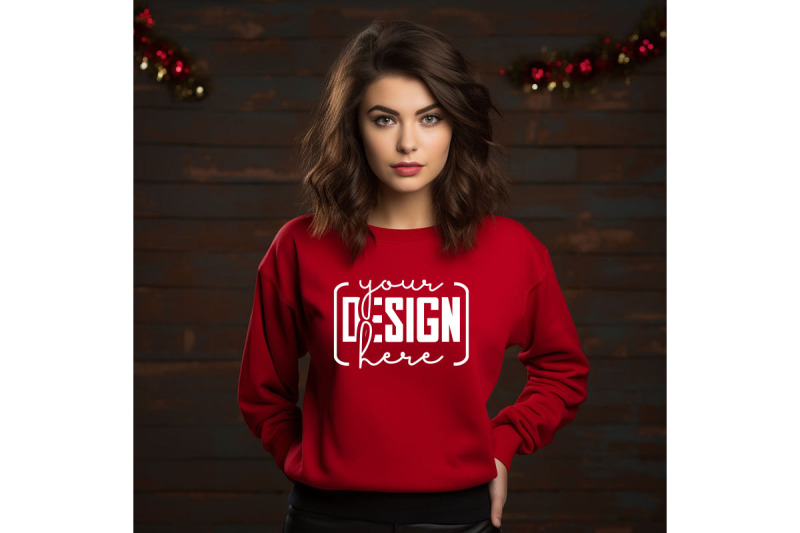 christmas-women-red-sweatshirt-mockups-girls-mockups-digital-downlo