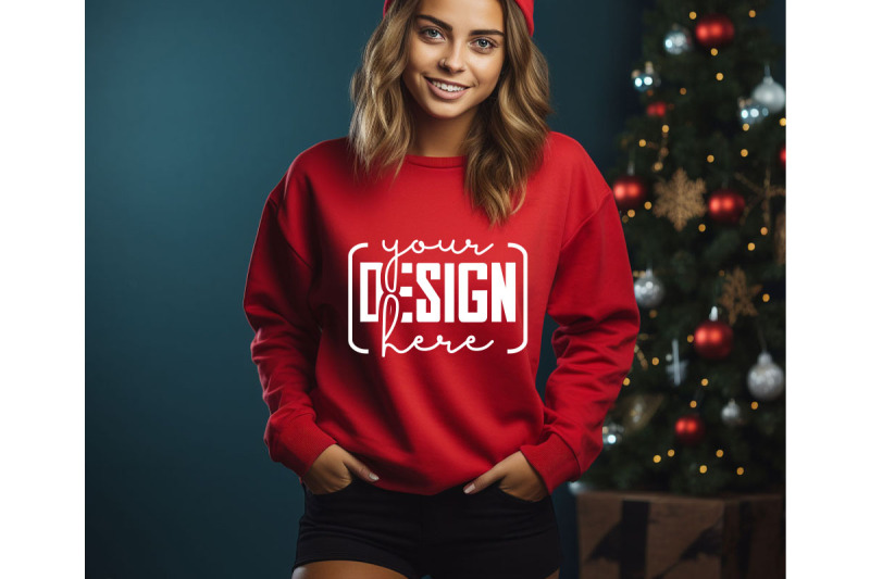 christmas-women-red-nbsp-sweatshirt-mockups-girls-mockups-digital-downlo