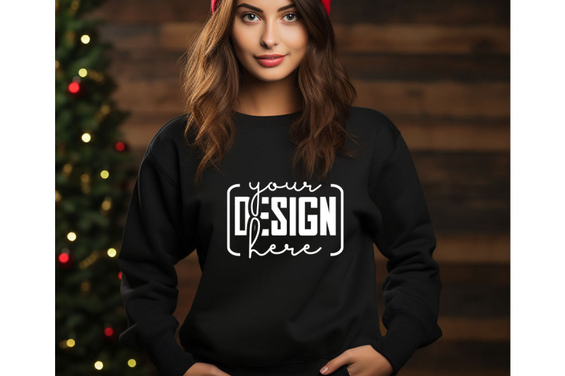 christmas-women-black-sweatshirt-mockups-girls-mockups-digital-down