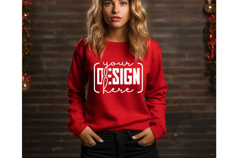 christmas-women-red-nbsp-sweatshirt-mockups-girls-mockups-digital-downlo