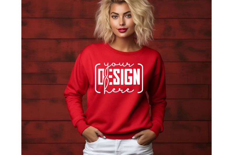 christmas-women-red-sweatshirt-mockups-girls-mockups-digital-downlo