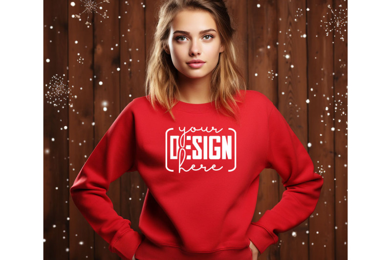 christmas-women-red-sweatshirt-mockups-girls-mockups-digital-downlo