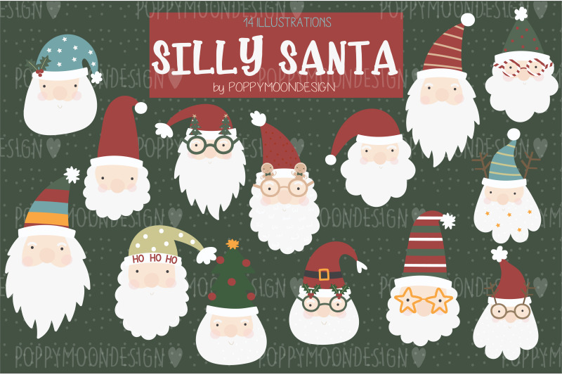 silly-santa-clipart-set