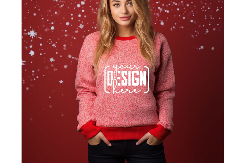 christmas-women-red-sweatshirt-mockups-girls-mockups-digital-downlo