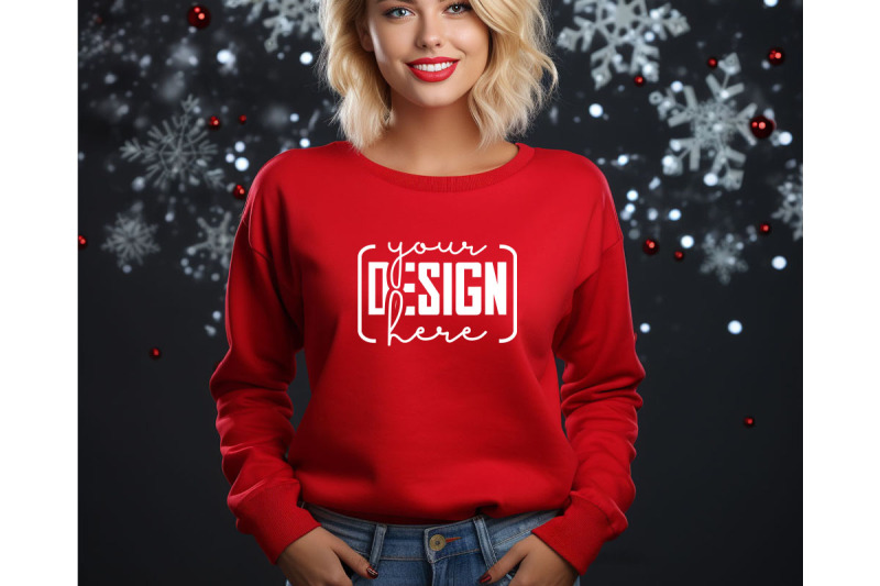 christmas-women-red-sweatshirt-mockups-girls-mockups-digital-downlo