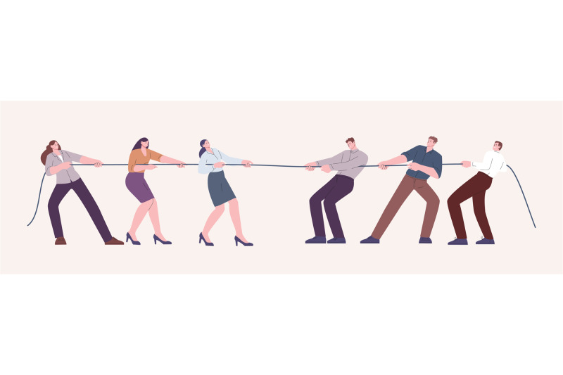 man-vs-woman-concept-pulling-rope-female-and-male-business-team-offi