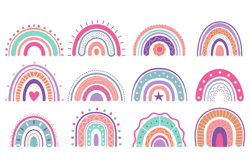 abstract-doodle-kids-rainbow-kindergarten-rainbows-stickers-design-fo