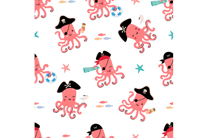 cartoon-octopus-seamless-pattern-pirates-print-cute-underwater-anima