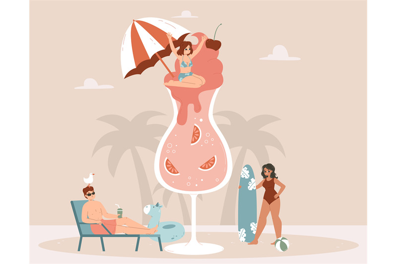 sweet-summer-vacation-cartoon-scene-with-giant-milk-shake-cream-and-ti