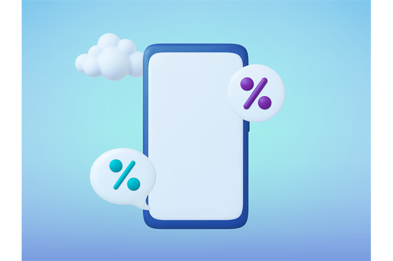 sale-3d-smartphone-template-with-speech-bubbles-and-cloud-online-mobi