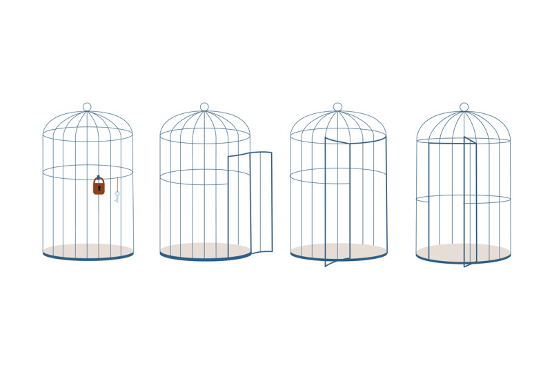 various-open-and-closed-cages-with-lock-and-key-lined-cage-for-anima