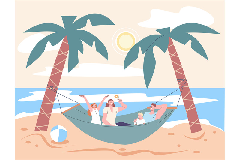 people-on-beach-in-hammock-happy-family-vacations-cute-parents-and-c