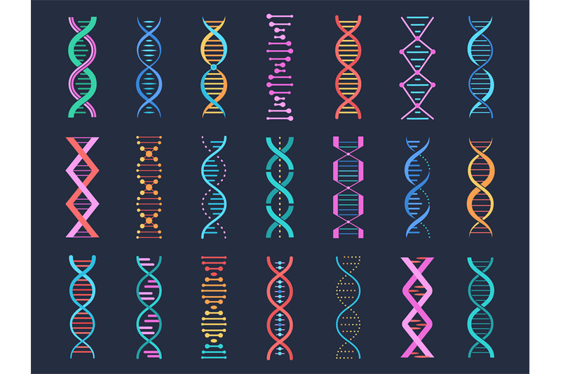 dna-pictogram-symbols-gene-shapes-biological-elements-genetic-helix