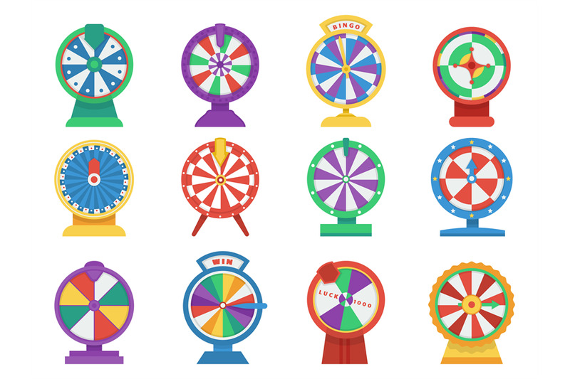 casino-roulette-icons-flat-wheels-gaming-spin-lucky-wheel-isolated-e