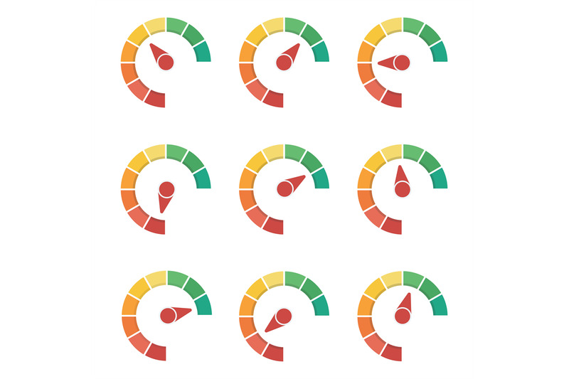 flat-feedback-gauge-and-rating-meter-speedometer-or-pressure-graph-b