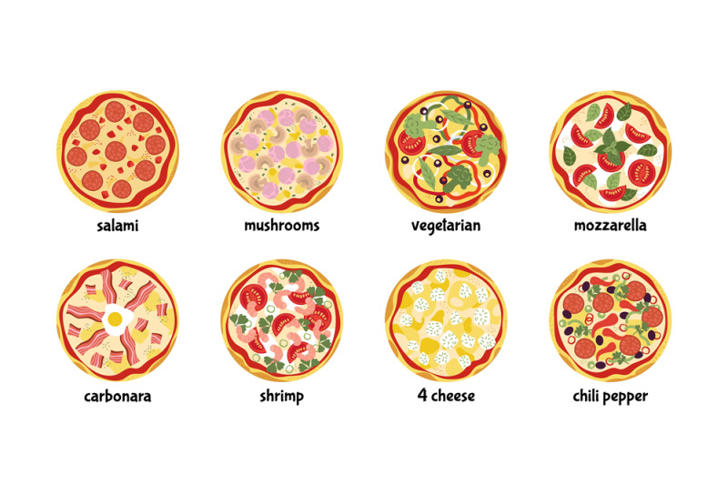 isolated-tasty-pizza-icons-top-view-pizzas-salami-mozzarella-pepero