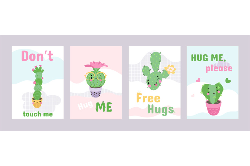 hug-me-cards-free-hugs-sweet-cactus-characters-love-printable-poster