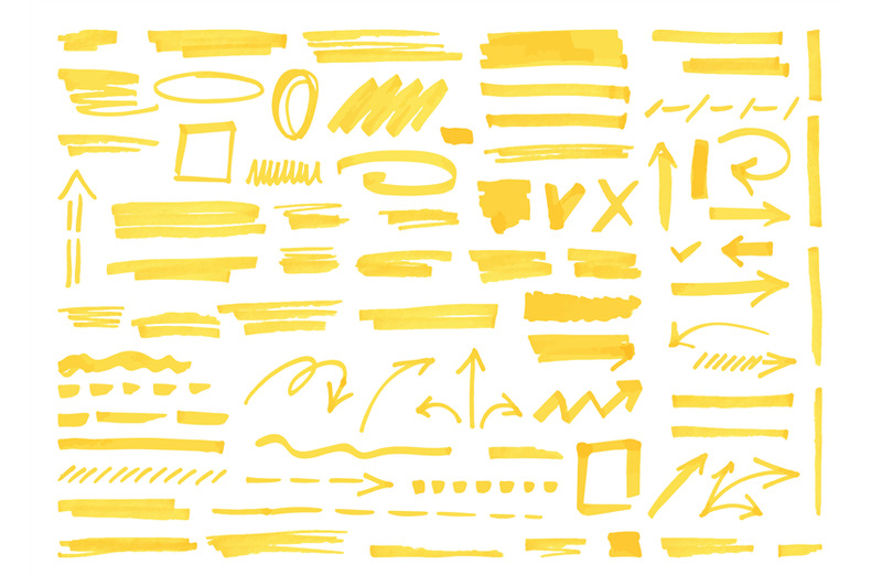 yellow-highlighter-elements-acid-highlighters-marker-stripe-underlin