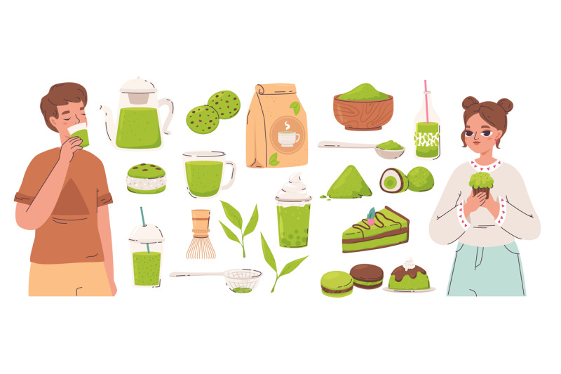 oriental-matcha-tea-macarons-and-cakes-from-green-powder-teens-drink