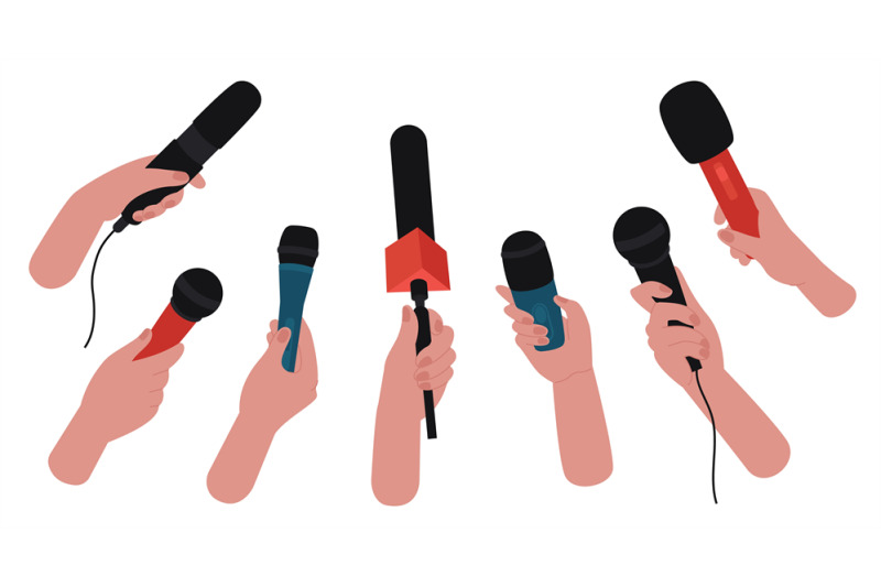 hands-holding-microphones-vintage-microphone-for-record-broadcasting