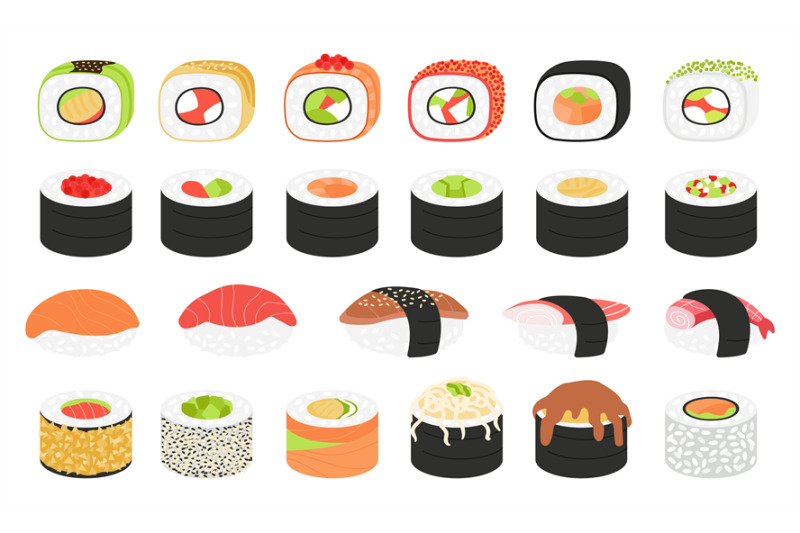 sushi-food-seafood-japanese-style-rolls-and-asian-meals-isolated-tr