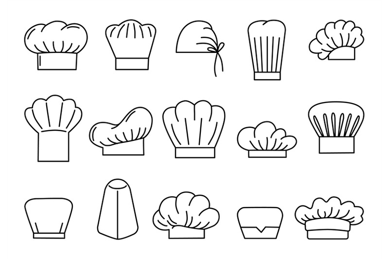 chef-cook-hats-logo-chefs-doodles-head-accessories-cooking-clothes-e