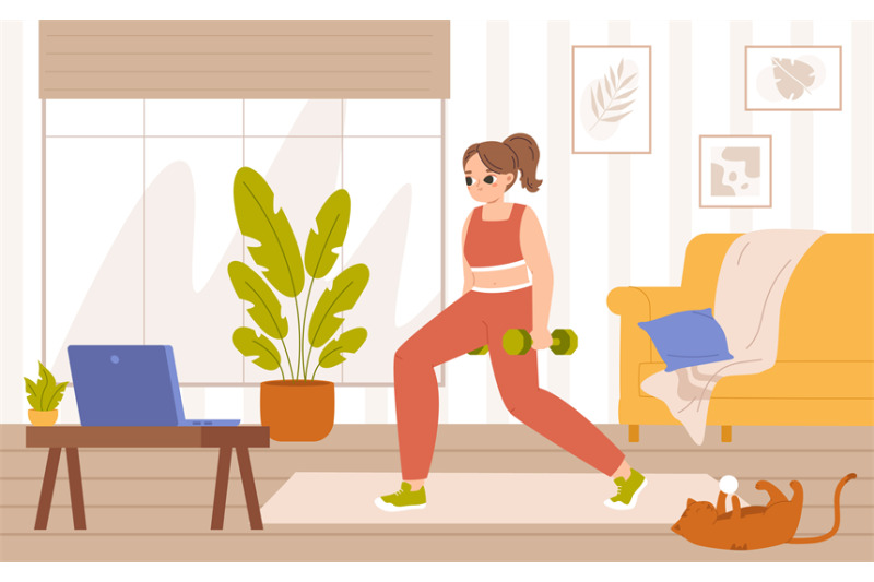 online-workout-at-home-gym-in-living-room-with-laptop-virtual-fitnes