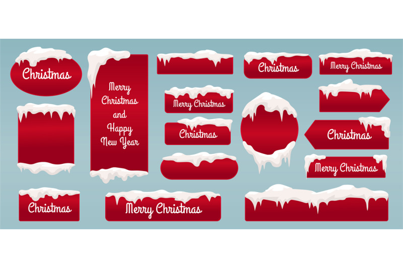 christmas-snow-buttons-xmas-and-new-year-red-banners-with-snowy-caps