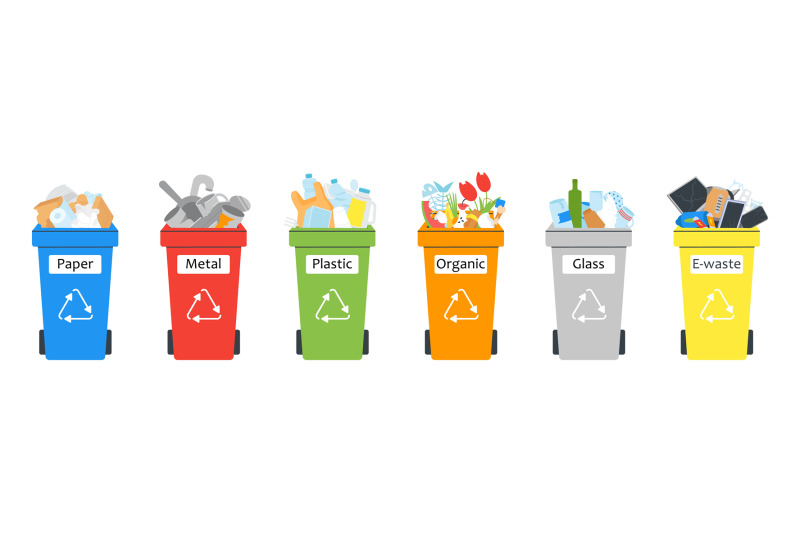 garbage-separation-management-flat-trash-containers-with-organic-met