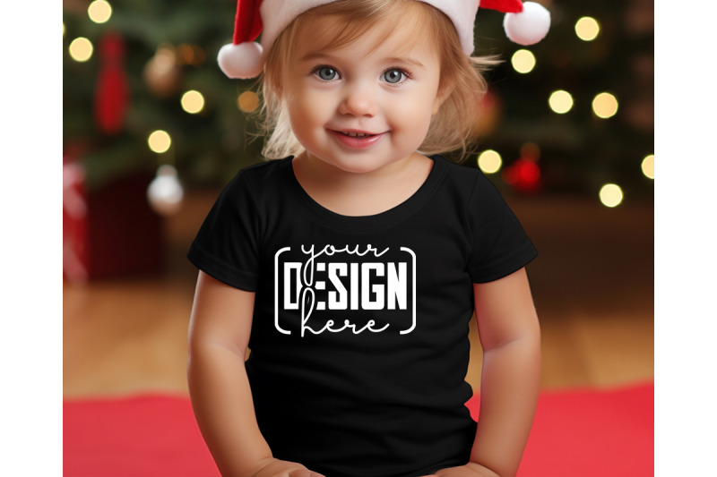 christmas-cute-baby-black-t-shirt-mockups-girls-mockups-christmas-ho