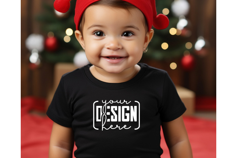 christmas-cute-baby-black-t-shirt-mockups-girls-mockups-christmas-ho