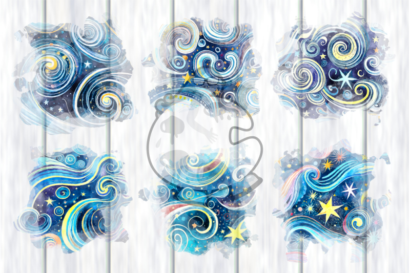 starry-night-splashes-watercolor-background-elements