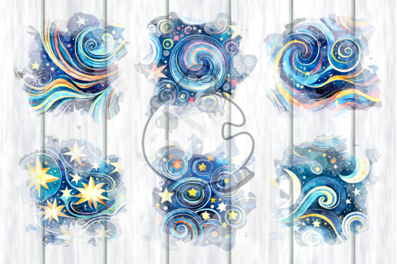 starry-night-splashes-watercolor-background-elements