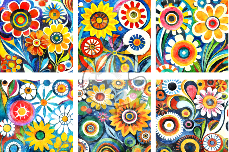 funky-flowers-set-4-transparent-watercolor-pattern-papers