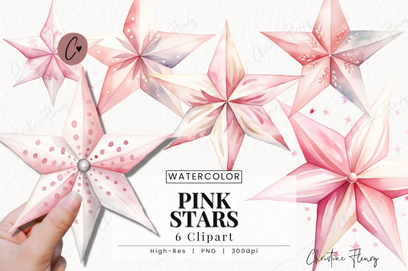 watercolor-pink-stars-clipart