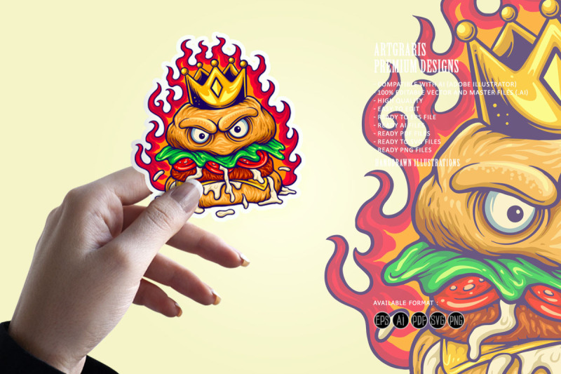 funny-flames-crowned-spiciness-burger