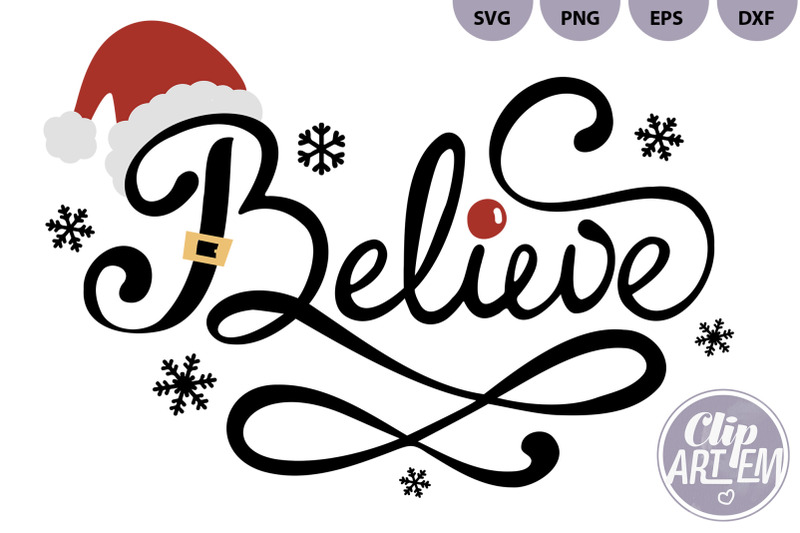 believe-svg-with-santa-039-s-hat-quote-vector-cutting-file