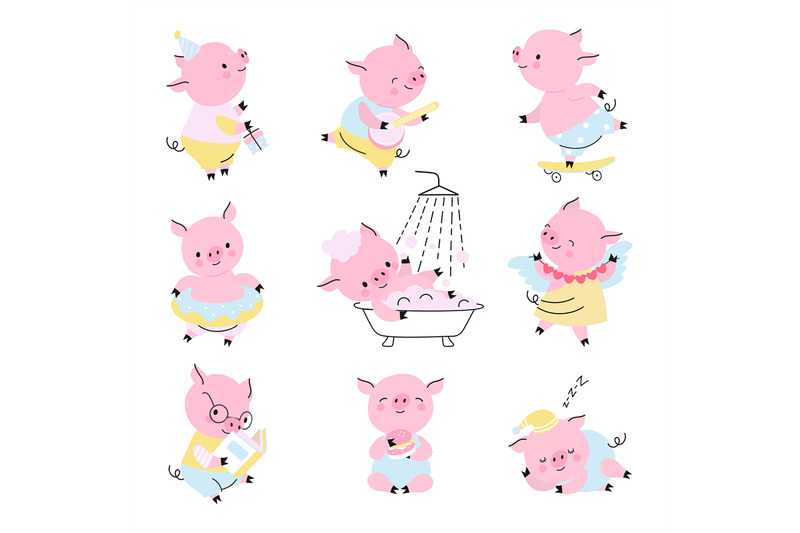 cute-pigs-cute-pid-activities-piggy-cartoon-characters-funny-childi