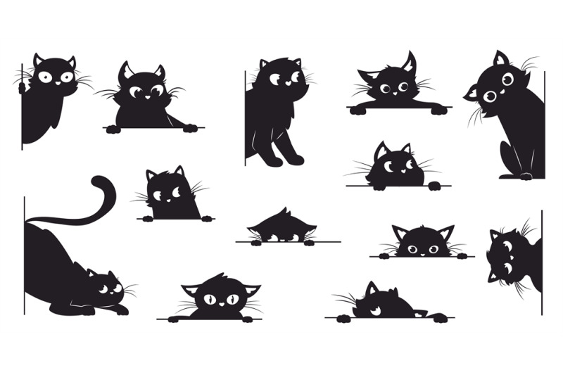 black-cat-looking-peeking-cats-silhouettes-with-big-eyes-playful-muz