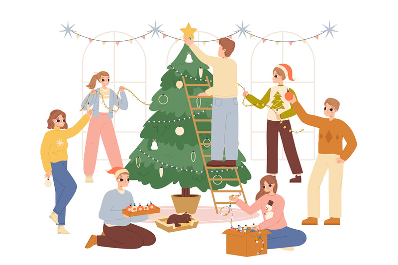 people-decorate-christmas-tree-at-home-friends-company-prepare-xmas-z